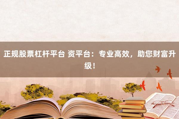 正规股票杠杆平台 资平台：专业高效，助您财富升级！