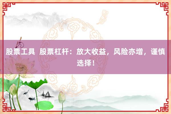 股票工具  股票杠杆：放大收益，风险亦增，谨慎选择！
