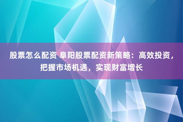 股票怎么配资 阜阳股票配资新策略：高效投资，把握市场机遇，实现财富增长