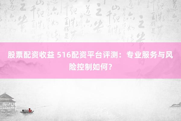 股票配资收益 516配资平台评测：专业服务与风险控制如何？