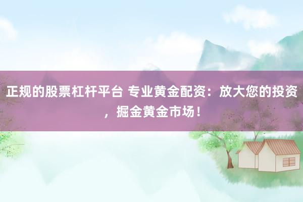 正规的股票杠杆平台 专业黄金配资：放大您的投资，掘金黄金市场！