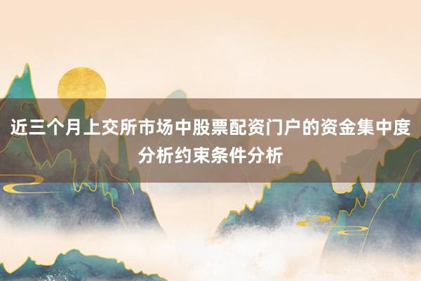 近三个月上交所市场中股票配资门户的资金集中度分析约束条件分析