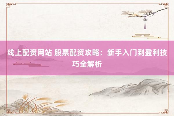 线上配资网站 股票配资攻略：新手入门到盈利技巧全解析