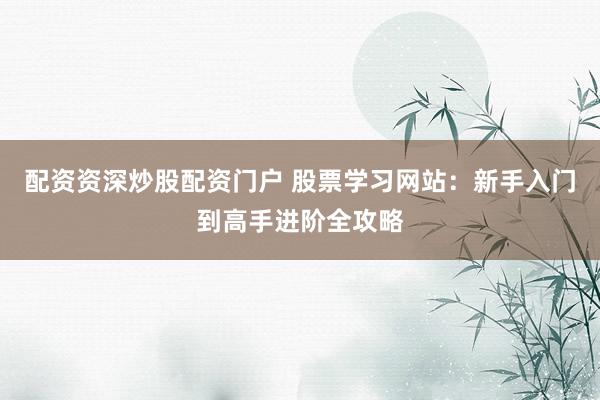 配资资深炒股配资门户 股票学习网站:新手入门到高手进阶全攻略