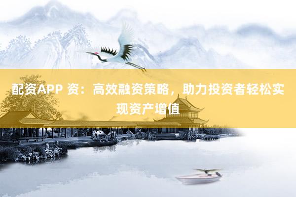 配资APP 资：高效融资策略，助力投资者轻松实现资产增值